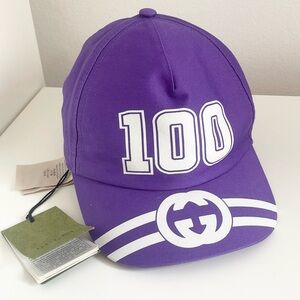 NWT Authentic Gucci 100th Anniversary Aria Baseball Cap – Purple Size S / 57 cm